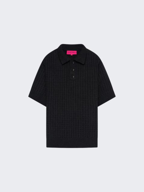 The Elder Statesman Nora Lite Check Polo Black