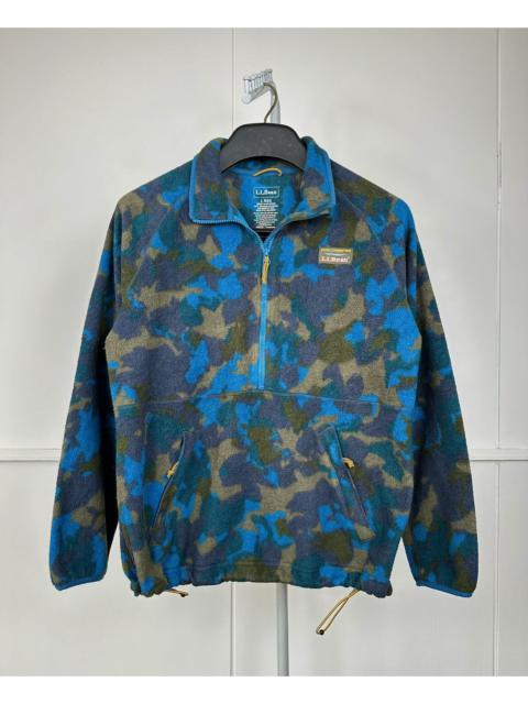 Other Designers L.L. Bean - LL Bean Blue Camo Halfzip Pullover Fleece Sweater