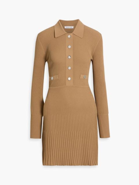 VERONICA BEARD Lauper ribbed-knit mini shirt dress