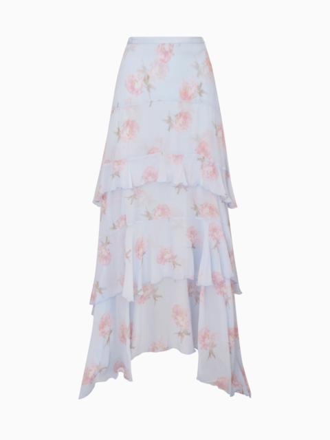 LoveShackFancy Soleia Floral Chiffon Maxi Skirt