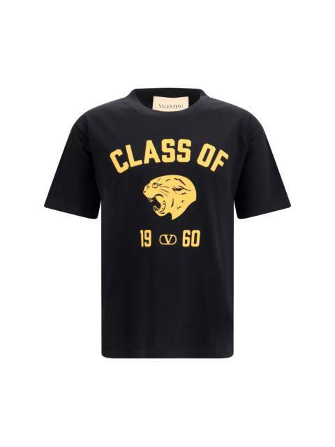 Valentino Valentino Panther Print Cotton T-shirt Black/Yellow
