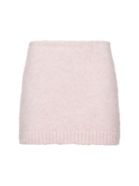 Prada triangle-logo wool skirt
