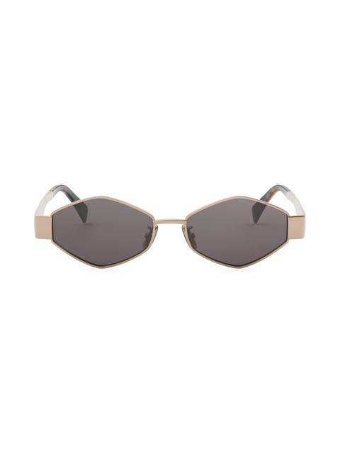 CELINE CELINE Triomphe 54mm Geometric Sunglasses in Shiny Rose Gold /Smoke at Nordstrom