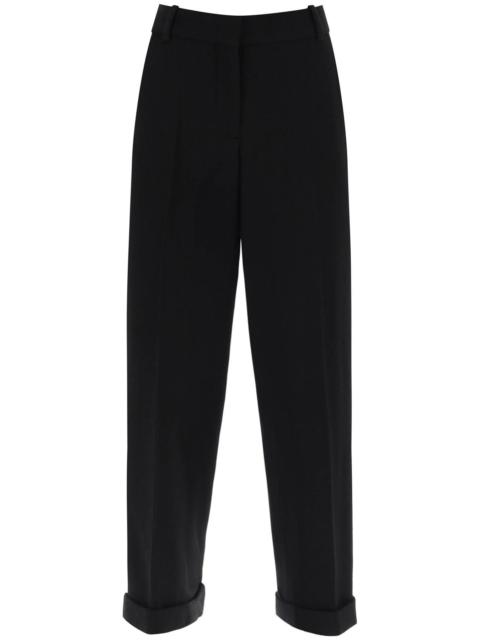 CUFFED WOOL CREPE TROUSERS