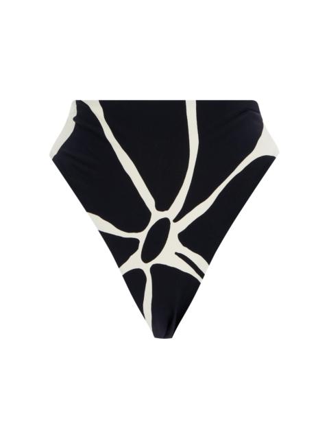 CALA de la CRUZ Lulu High-Waisted Bikini Bottom black/white
