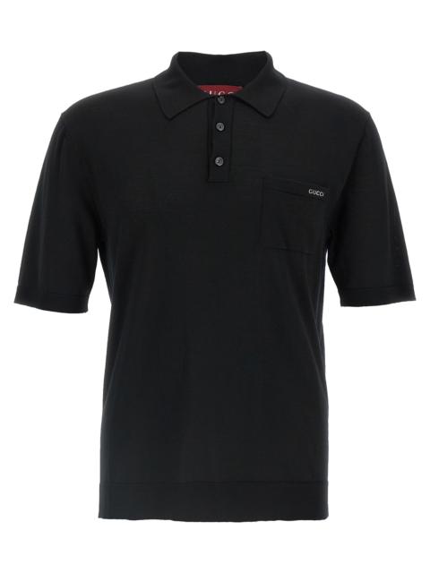 GUCCI Intarsio Gucci Polo Black