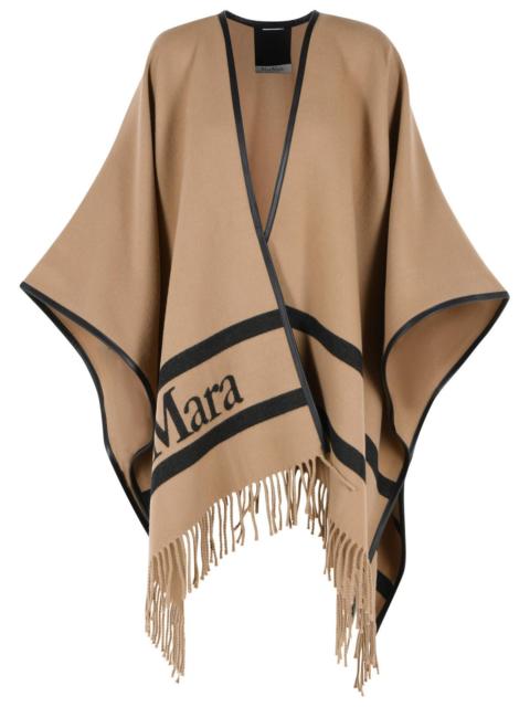 Max Mara Max Mara 'Aris' Camel Jacquard Wool Poncho Women
