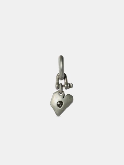 Parts of Four Z2335-1-DA+FCDIA JAZZ'S SOLID HEART EARRING (EXTRA SMALL, 0.2 CT, TINY FACETED DIAMOND SLAB, DA+FCDI