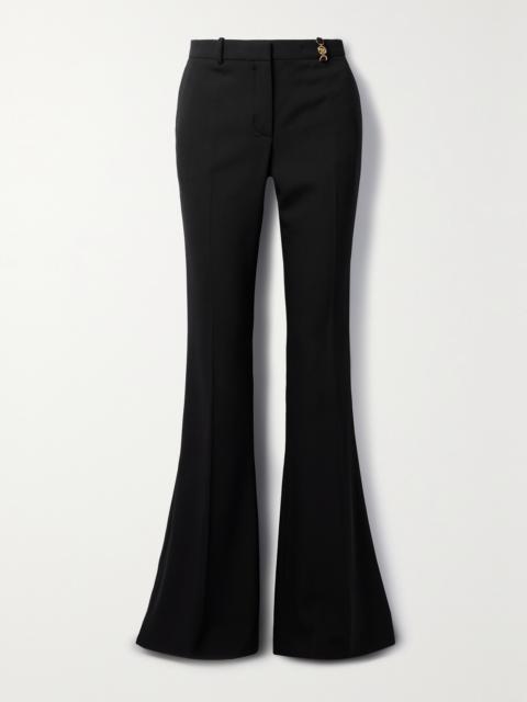 VERSACE Icons Embellished Wool-blend Flared Pants