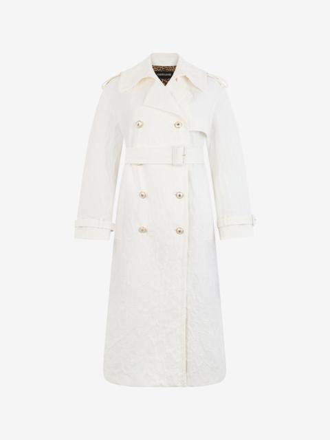 Roberto Cavalli Leopard-pattern cotton jacquard trench coat