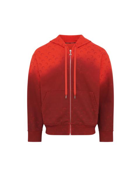 Marine Serre Moon Faded Fleece Zipped Hoodie