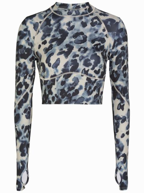 Stella McCartney Adidas X Stella Mccartney Training Printed Cropped Stretch-jersey top