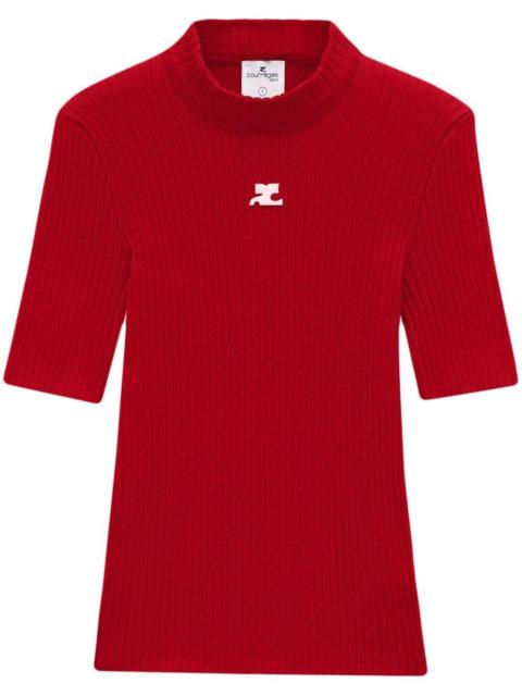 courrèges Courreges Women Reedition Short Sleeves Ribbed Knitted Sweater