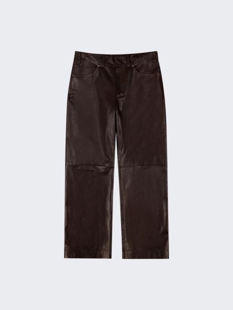 entire studios Leather Straight Leg Pant Dark Brown