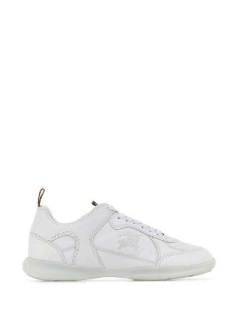 Burberry Men White Leather Sneakers