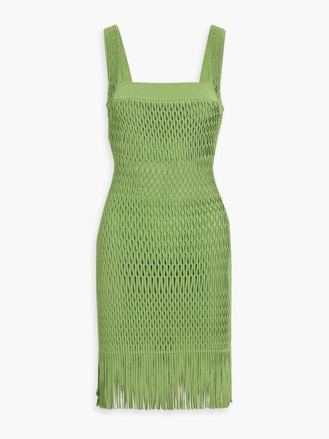 SIMKHAI Lyria fringed open-knit mini dress