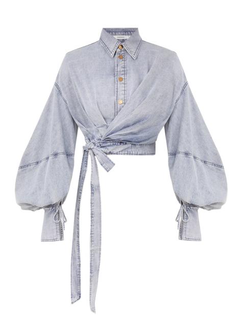 Zimmermann REBELLION DENIM WRAP TOP