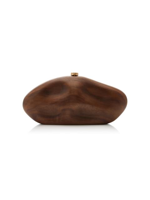 Cult Gaia The Caldera Wood Clutch brown