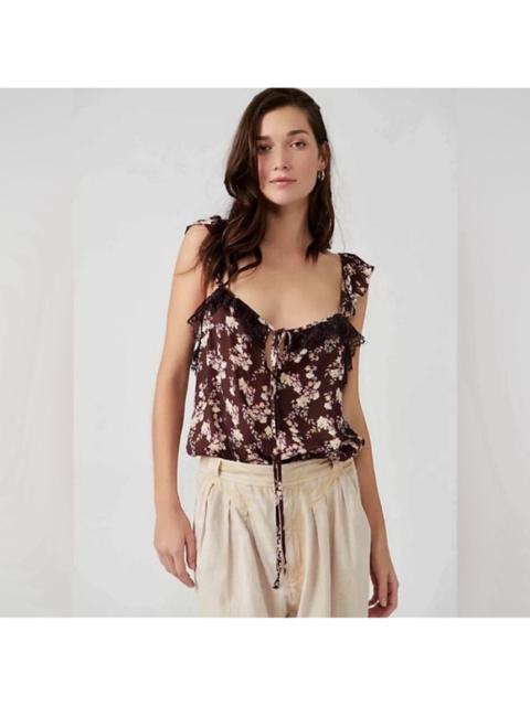 Other Designers NWT Free People Take It Away Thong Bodysuit in Chocolate Merlot Sz‎ Medium $68