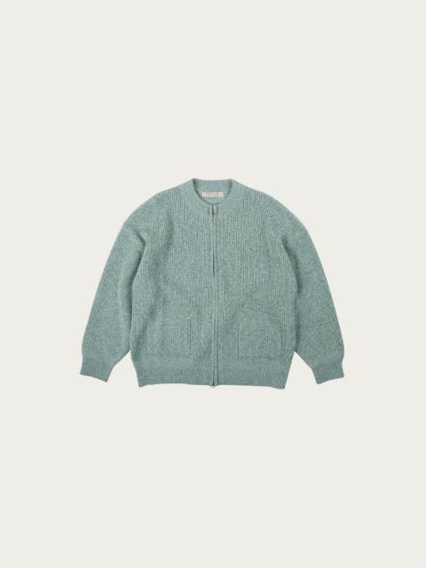 FrizmWORKS Tweed Wool Zipup Cardigan - Mint