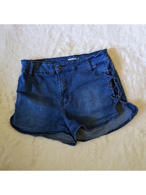 Other Designers LOLO JEANS Lace-up Stretch Denim Shorts XL 28"