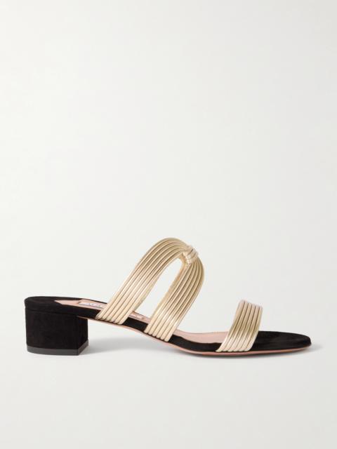 AQUAZZURA Escencia 35 Knotted Metallic Sandals