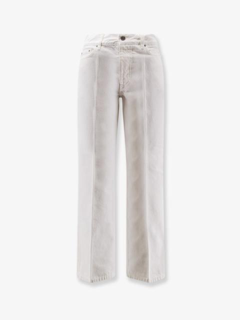 TOTEME Toteme White Denim Trousers With Flared Bottom