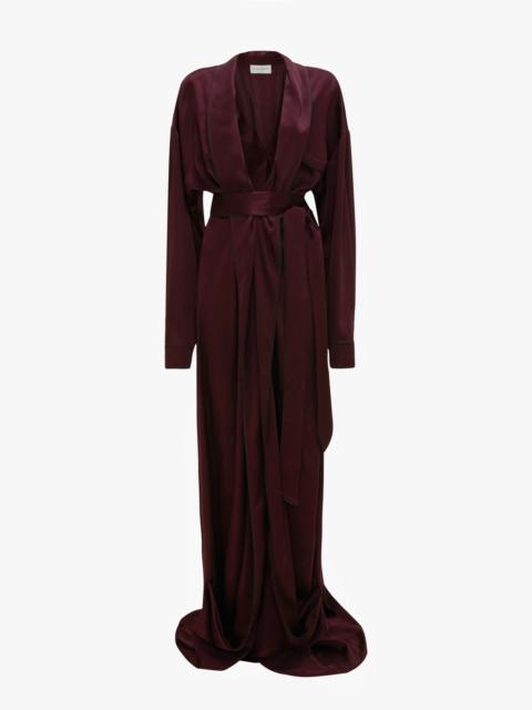 Victoria Beckham Wrap Detail Gown In Merlot