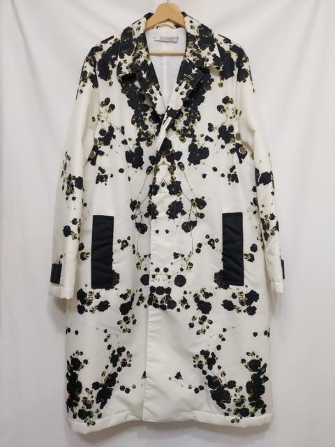 Givenchy SS15 Runway Sample Black Floral Cream Quilted Ring Coat