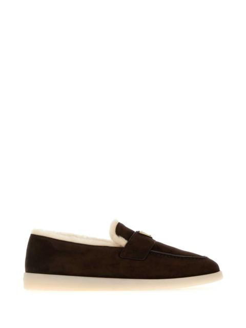 Prada Prada Men Brown Suede Loafers