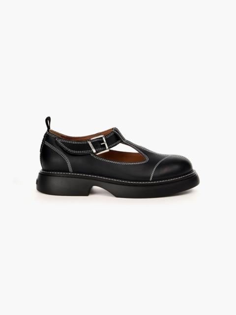 GANNI Everyday buckled Mary Jane loafers