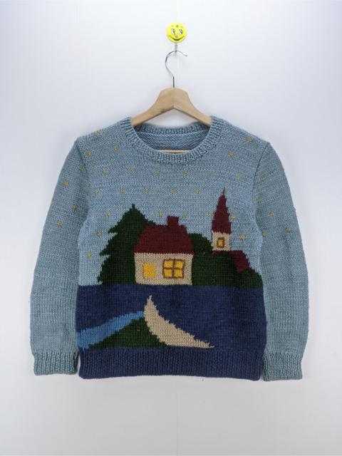 Other Designers Vintage - 🔥Offer🔥Knit Sweater House Design Embroidery