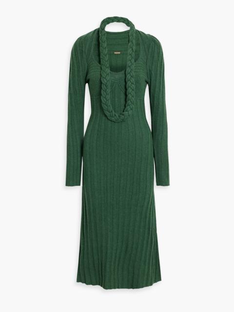 Johanna Ortiz Life Enigmas ribbed alpaca midi dress