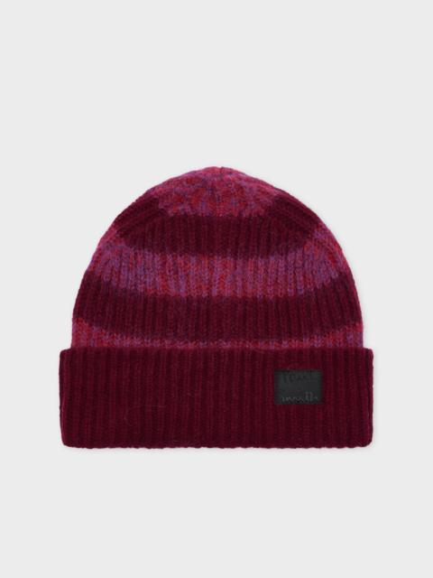 Paul Smith Burgundy Stripe Lambswool-Mohair Beanie