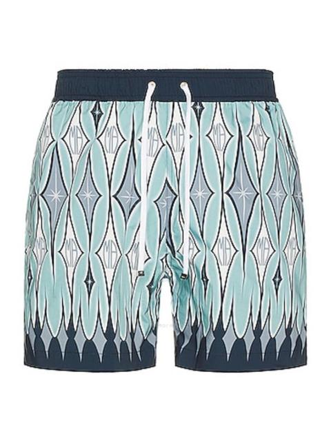 AMIRI Amiri Aqua Argyle Printed Swim Trunks