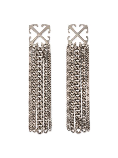 Off-White Arrow Chain Pendant Earrings