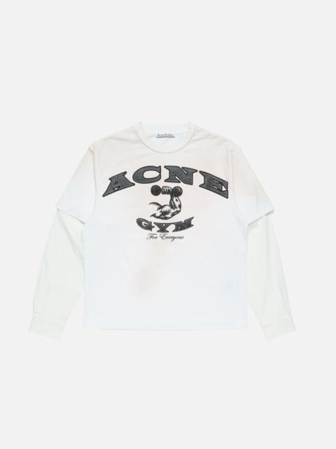 Acne Studios Layered logo t-shirt - Dusty white