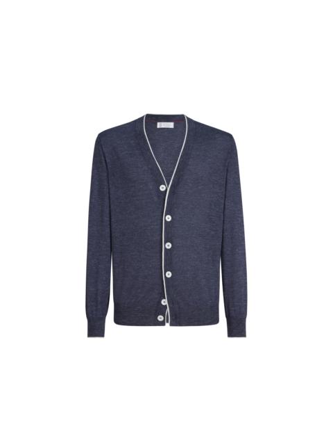 Brunello Cucinelli Brunello Cucinelli Lightweight cardigan in Avio Blue at Nordstrom
