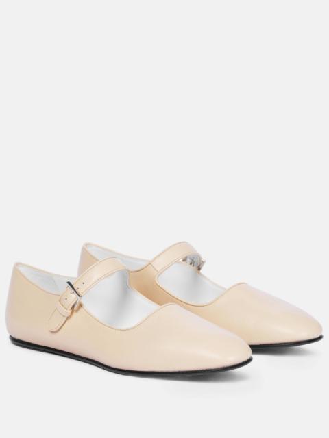 The Row Ava leather ballet flats