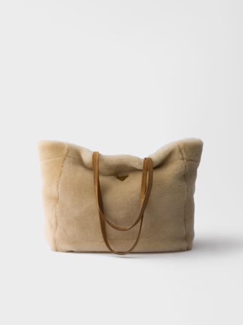 Prada Large shearling tote bag