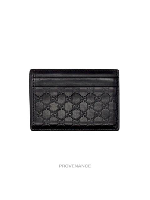 GUCCI Gucci Card Holder Wallet - Dark Chocolate MicroGuccissima