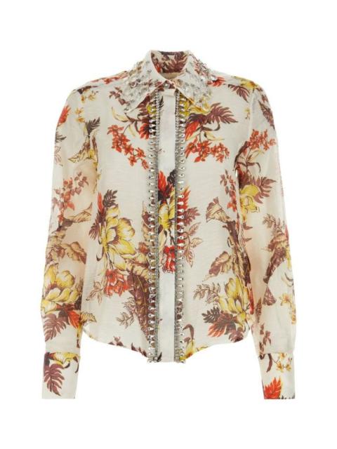 Zimmermann Woman Printed Linen Blend Matchmaker Tropical Shirt
