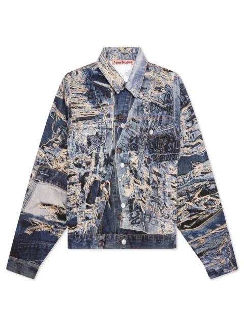 Acne Studios SCRIBBLE DENIM JACKET - MID BLUE