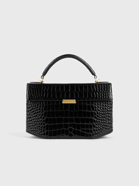 TOTEME Clip croco-embossed top handle black