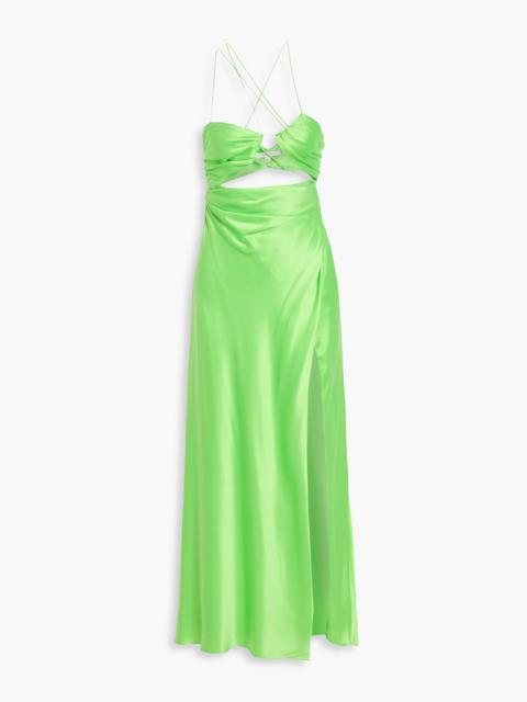 THE SEI Cutout silk-satin midi dress