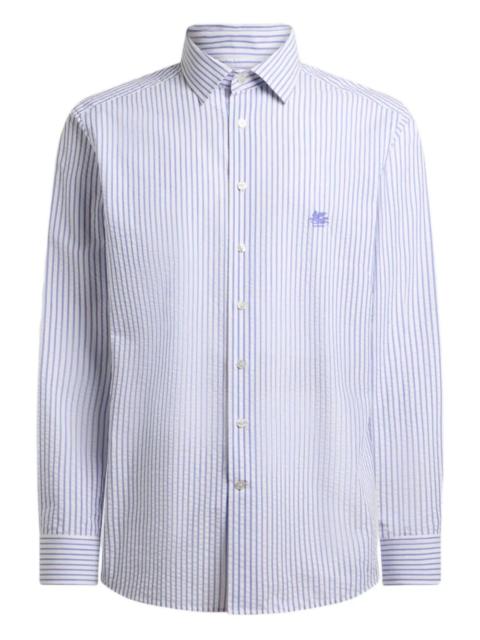 Etro Etro Men Striped Cotton Seersucker Shirt