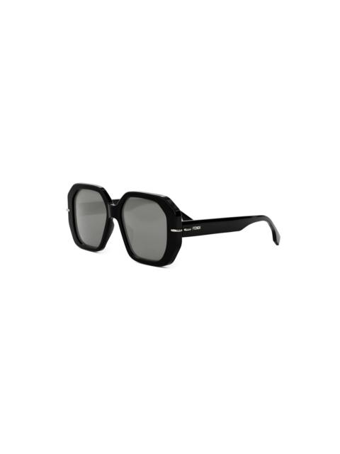 FENDI Fendi Smoke Mirror Geometric Ladies Sunglasses FE401731 01C 54