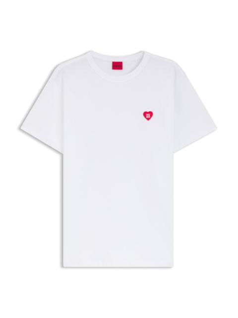 HUGO HEART-LOGO T-SHIRT IN COTTON JERSEY