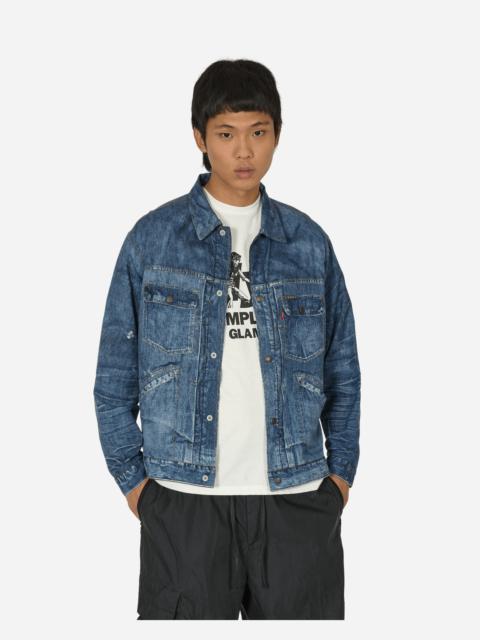 Vintage Denim Transcription Trucker Jacket Indigo