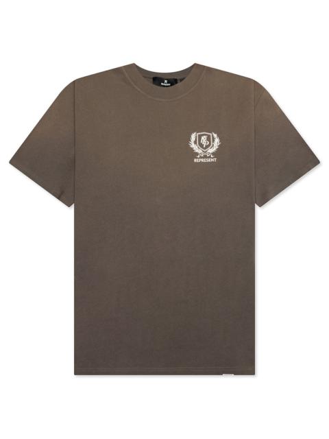 REPRESENT CREST T-SHIRT - DARK TAUPE